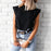 Ladies Casual Lips Printed T Shirt