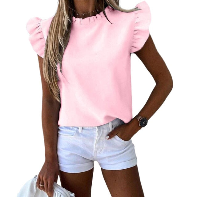 Ladies Casual Lips Printed T Shirt