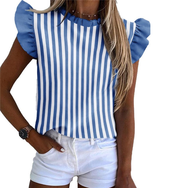 Ladies Casual Lips Printed T Shirt