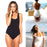Sexy One-piece Beachwear Women Summer Wave Shape Wide Straps Swimsuit Solid Color