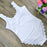 Sexy One-piece Beachwear Women Summer Wave Shape Wide Straps Swimsuit Solid Color