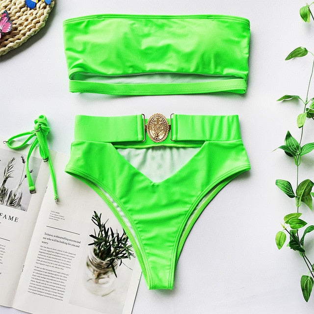 Hollow out White swimwear