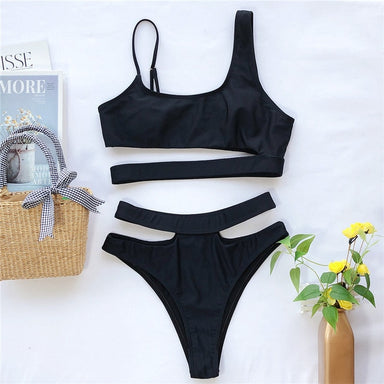 Hollow out White swimwear