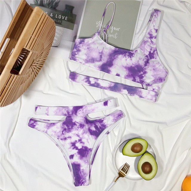 Hollow out White swimwear