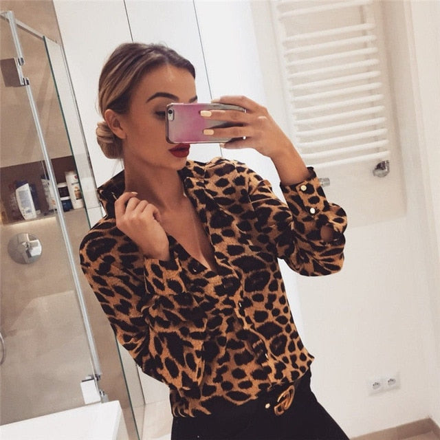 Sexy Elegant V-Neck Loose Long Sleeve Tops