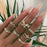 Knuckle BOHO Crystal Star Finger Rings