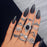Knuckle BOHO Crystal Star Finger Rings