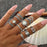 Knuckle BOHO Crystal Star Finger Rings