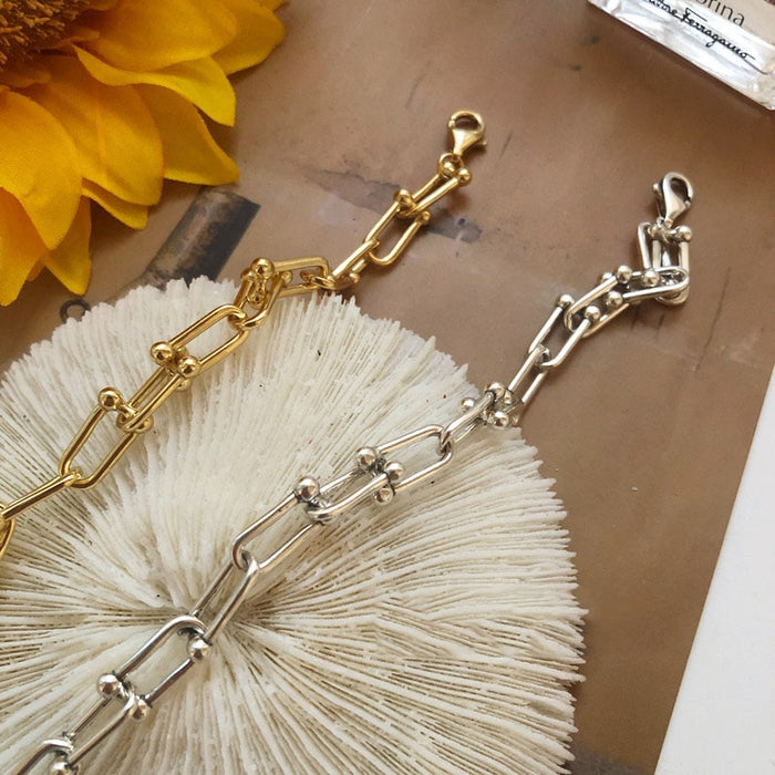 Sterling Silver Thick Chain Bracelet for Women