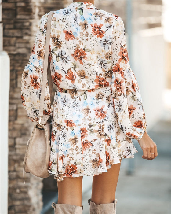White Ruffled Mini Vintage Dress