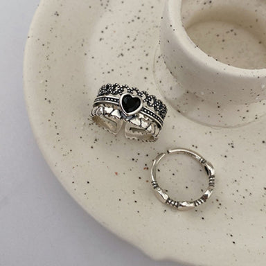 Heart Multilayer Silver Ring