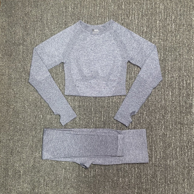 Seamless Fitness Yoga Suit 3pcs Gym Clothing