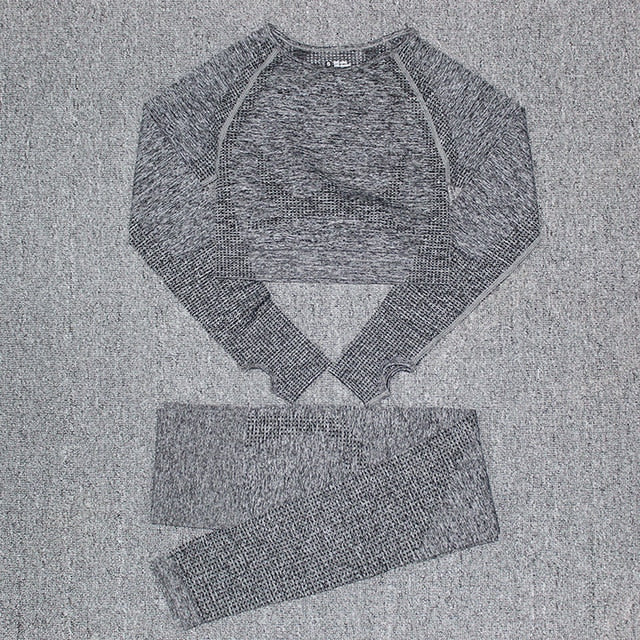 Seamless Fitness Yoga Suit 3pcs Gym Clothing