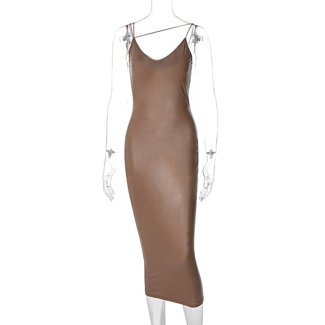 Leather Bodycon Sexy Party Dress