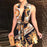Elegant Chain Letter Print Shirt Dress