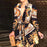 Elegant Chain Letter Print Shirt Dress