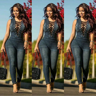 Plus Size Denim Rompers Overalls