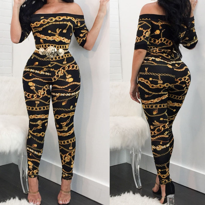 Autumn Off Shoulder Jumpsuits