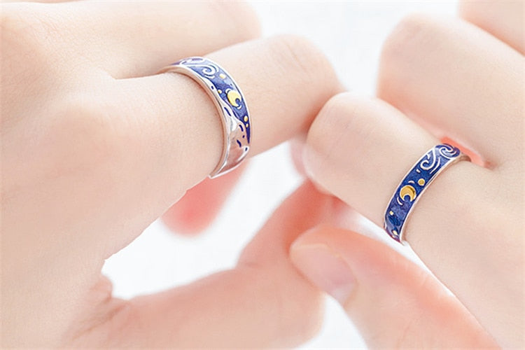 Moon Star Starry Night Ring Jewelry
