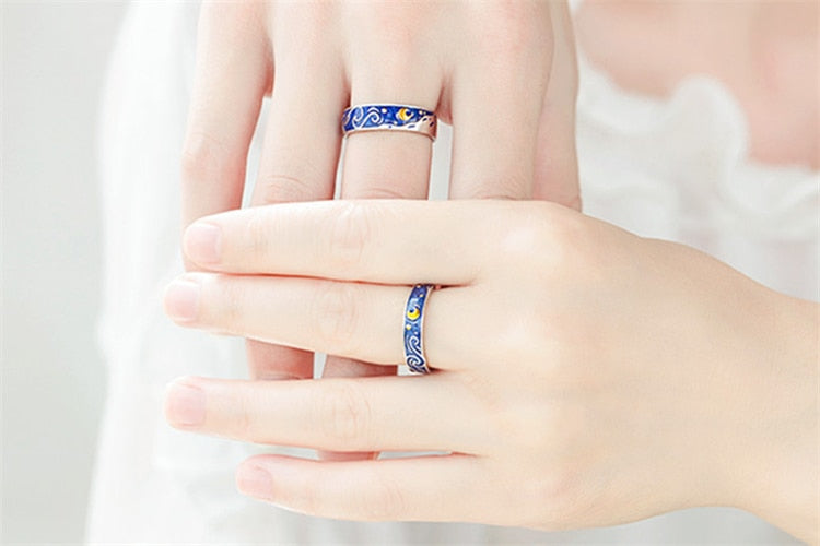 Moon Star Starry Night Ring Jewelry