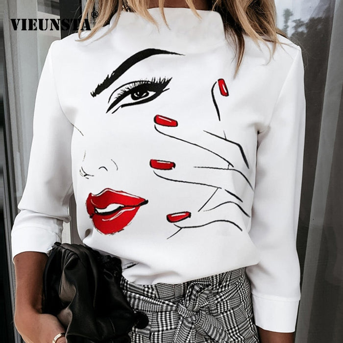 Elegant Long Sleeve Top Casual Blouse