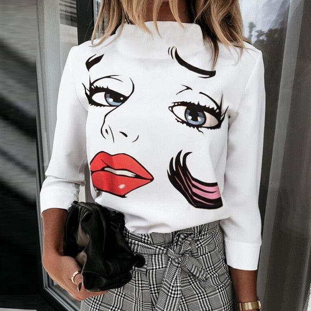 Elegant Long Sleeve Top Casual Blouse