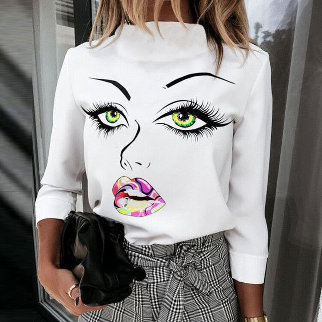 Elegant Long Sleeve Top Casual Blouse