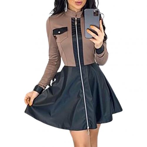 Autumn Fashion Leather Dress