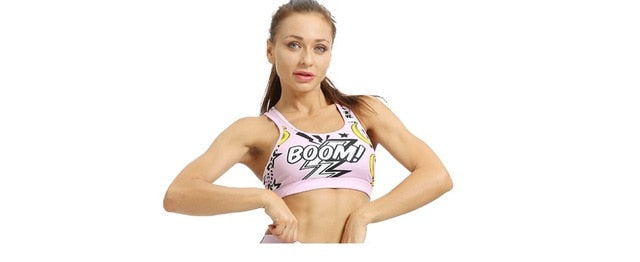 Print Cartoon banana Boom Running Yoga