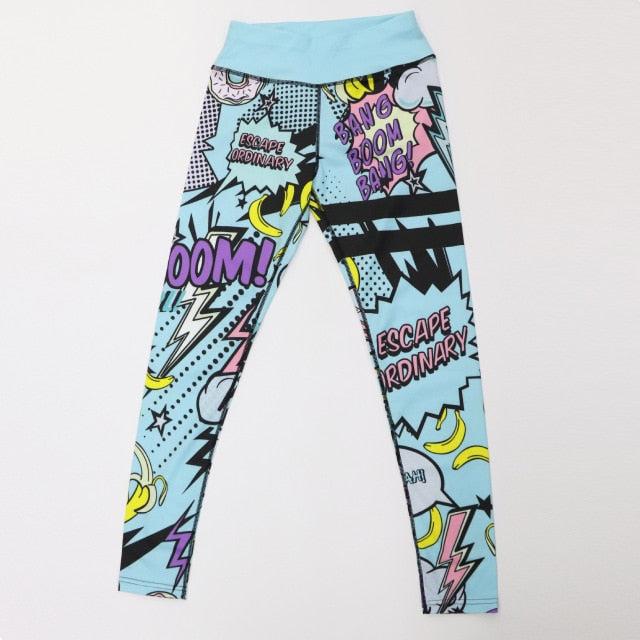 Print Cartoon banana Boom Running Yoga