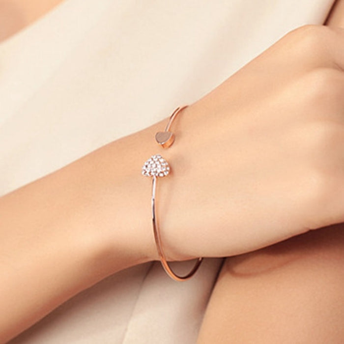 Heart Bow Cuff Bracelet
