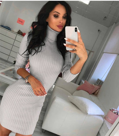 Sexy Turtleneck Sweater Dress