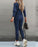 One Shoulder Long Sleeve Top & High Waist Drawstring Pants Set