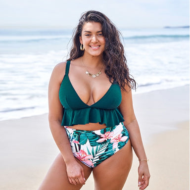Plus Size High Waist Bikini Set