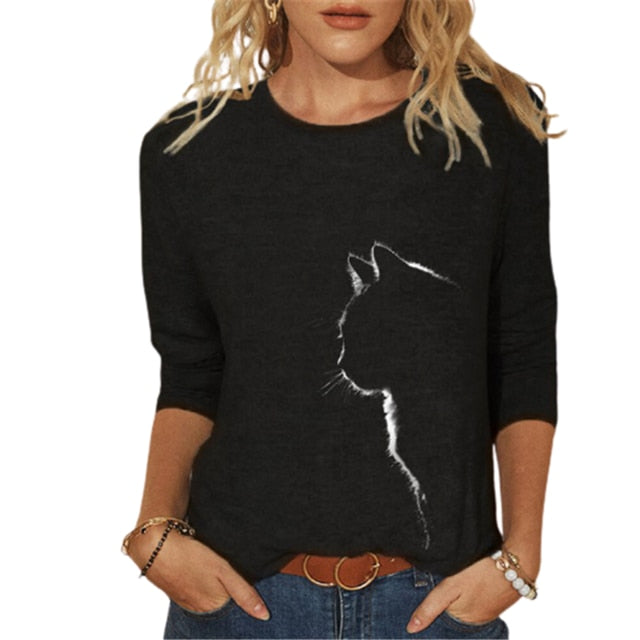 3D Print Long Sleeved Women's T Shirt