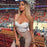Women Sexy Backless Summer Clothes Solid V-Neck Thong Nude Bodycon