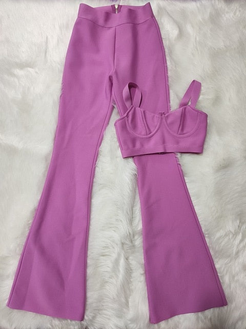 2 Pieces Strap Sleeveless Bustiers And Pants set