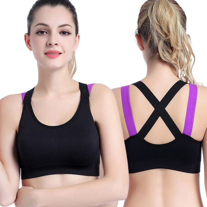 Cross Straps Wireless Padded Comfy Sports Bra