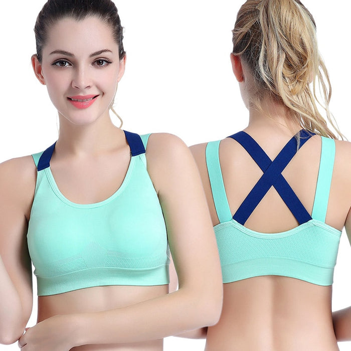 Cross Straps Wireless Padded Comfy Sports Bra