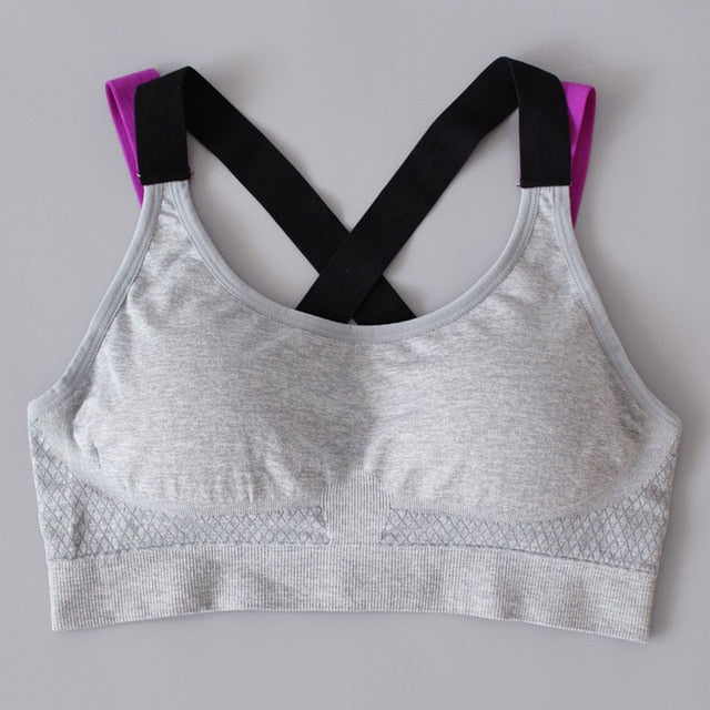Cross Straps Wireless Padded Comfy Sports Bra