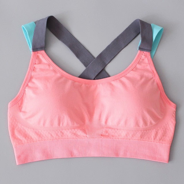 Cross Straps Wireless Padded Comfy Sports Bra