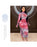 Women Printed Mesh Dress Long Sleeve Dress