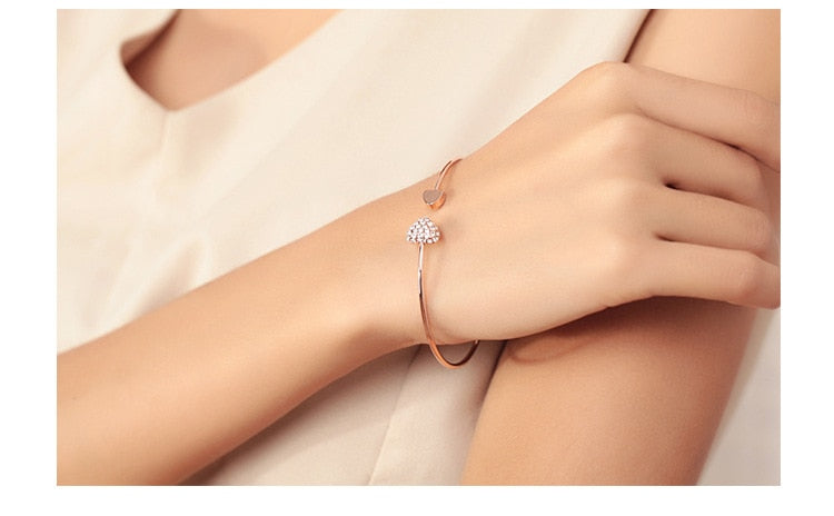 Heart Bow Cuff Bracelet
