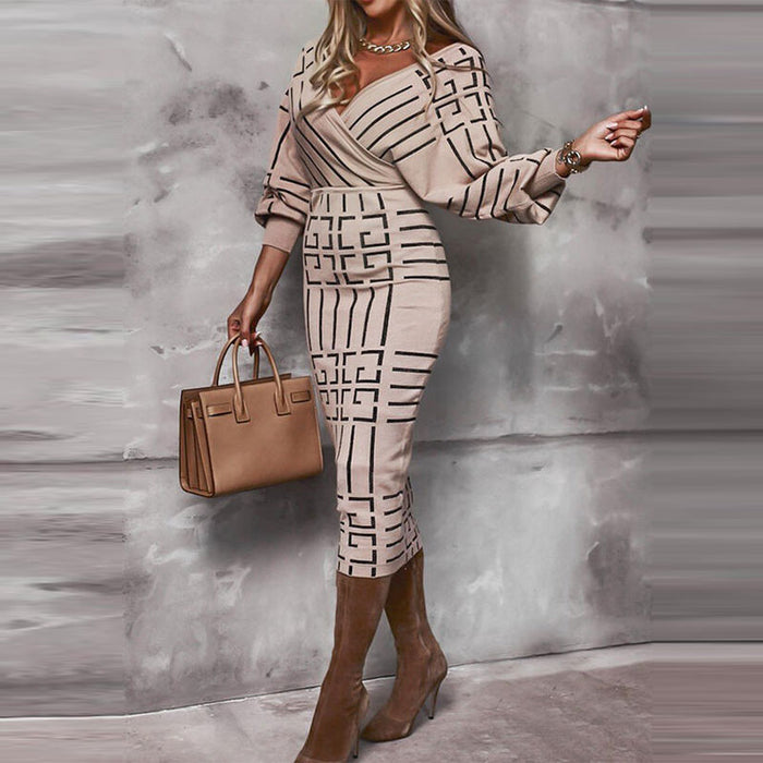 Spring Vintage Striped Midi Dress