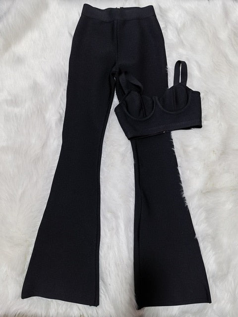 2 Pieces Strap Sleeveless Bustiers And Pants set