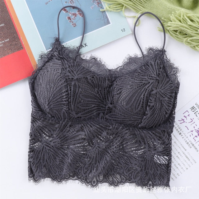 Push Up Wireless Lace Bra Top Sexy Bralette