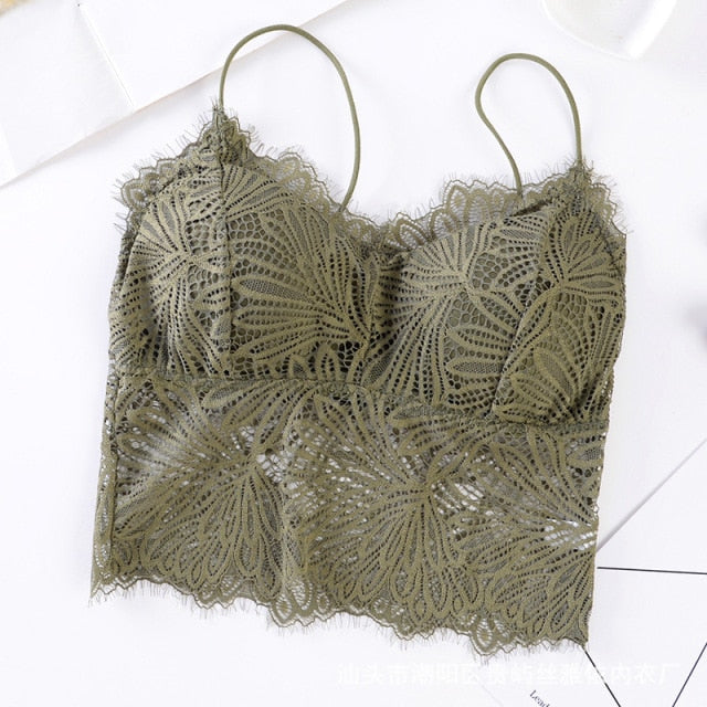 Push Up Wireless Lace Bra Top Sexy Bralette