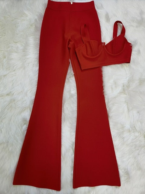 2 Pieces Strap Sleeveless Bustiers And Pants set