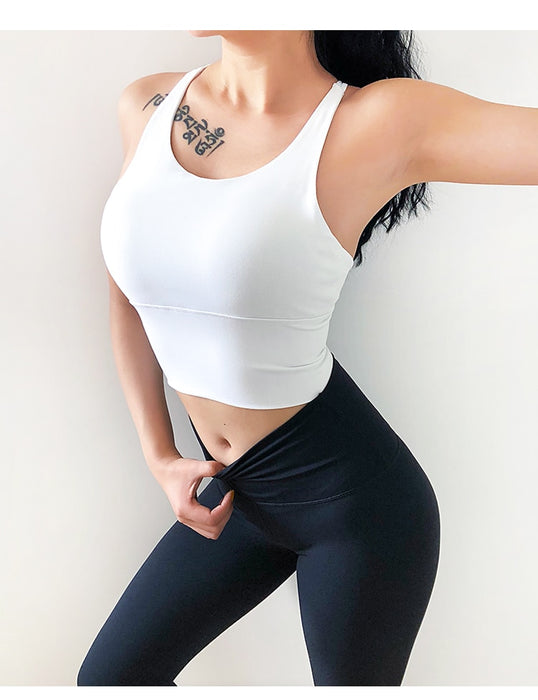 Beauty Back Sports Top Shock-Proof Gathering High-Intensity Sport Bra