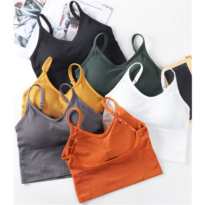 Solid Underwear Fitness Tops Sports Bra